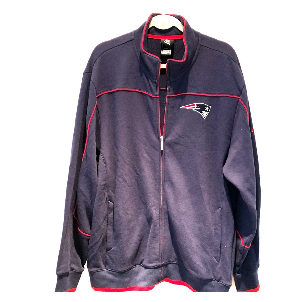 New England patriots zip up sweatshirt.
